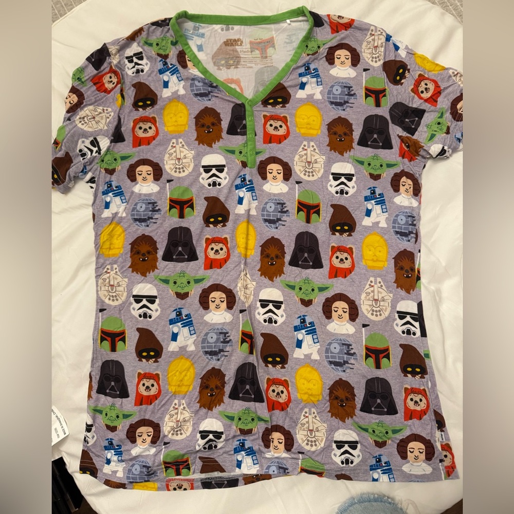Little sleepies, short sleeve women’s pajama top, Star Wars theme